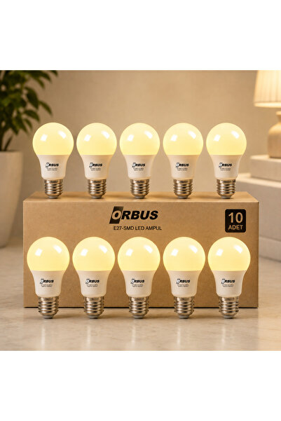 ORBUS Led Ampul Orb-9w Sarı Işık E27 840lm 10 ADET