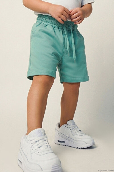 Breeze Boy's Shorts with Lacing Accessories and Pockets, Ages 3-7, Water Green
