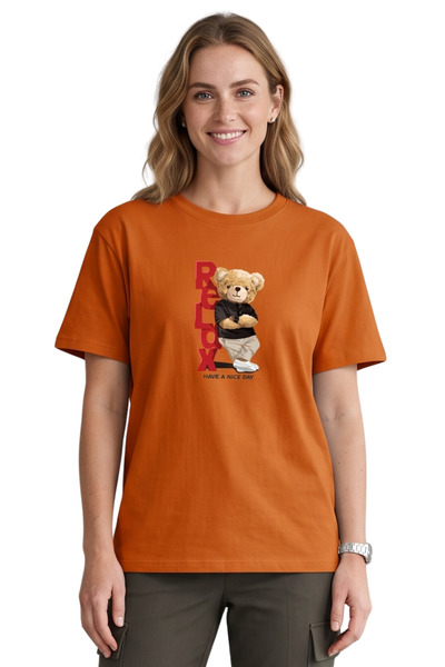 DK DAKSEL تي شيرت رجالي من Relax Teddy مطبوع مصنوع من القطن بنسبة 100%، تي شي...