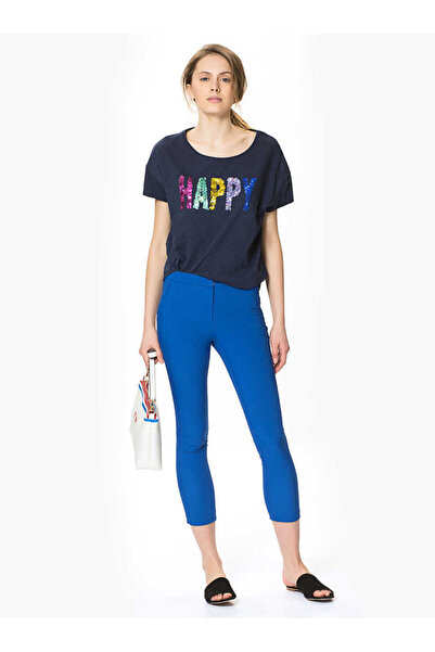 Roman Kısa Paça Skinny Pantolon Saks Y1722013_021