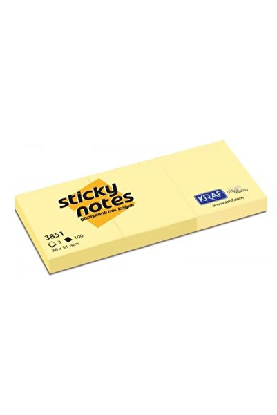 KRAF 3-Pack Adhesive Note Paper Yellow