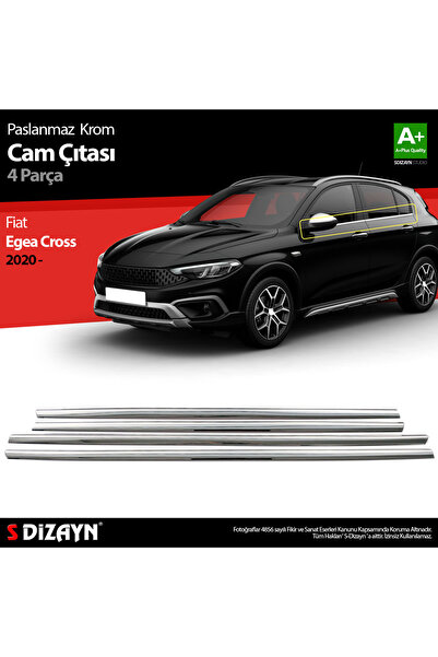 S Dizayn S-Dizayn Fiat Egea Cross Krom Cam Çıtası 4 Prç. 2020 Üzeri 5826060