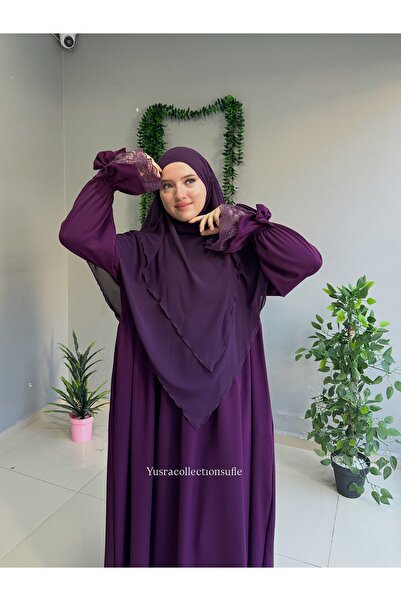 Yüsra Collection Erva Abaya Ve Kısa Sufle 2”li Takım