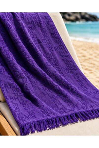 la lune home 70X150 cm Cotton Beach and Sauna Towel – Beach Patterned, Fringed, Soft Textured