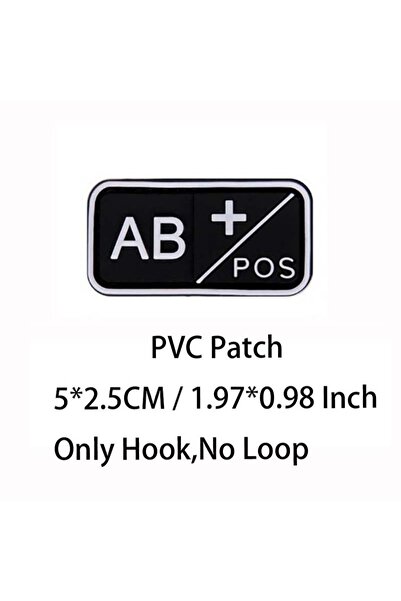 Choice38 03- رقعة بيضاء صغيرة من نوع AB POS مع خطاف، شارات PVC لفصائل الدم A ...