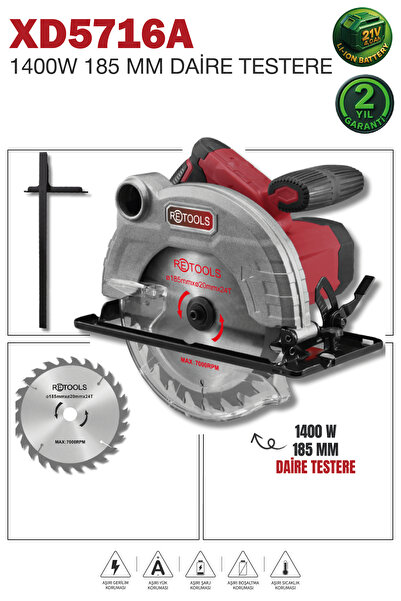 RETOOLS XD5716A 1400W 185 MM DAİRE TESTERE