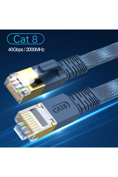 Choice 30m Gradient Blue Flat CAT 8 Flat Network Internet Cable 40Gbps 2000MH...