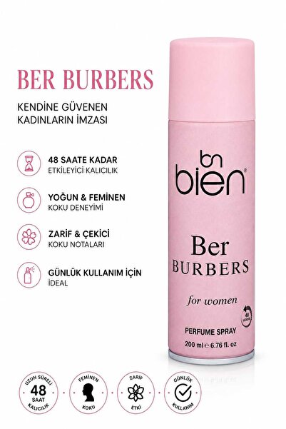 Bien Professional Ber Burbers Kadın Parfüm Sprey 200 ml Kalıcı ve Etkileyici ...