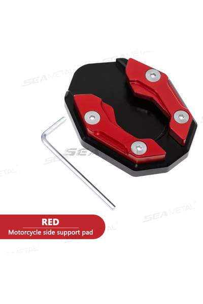 Choice1 red SEAMETAL Motorcycle Side Stand Cover Aluminum Alloy Motorcycle St...