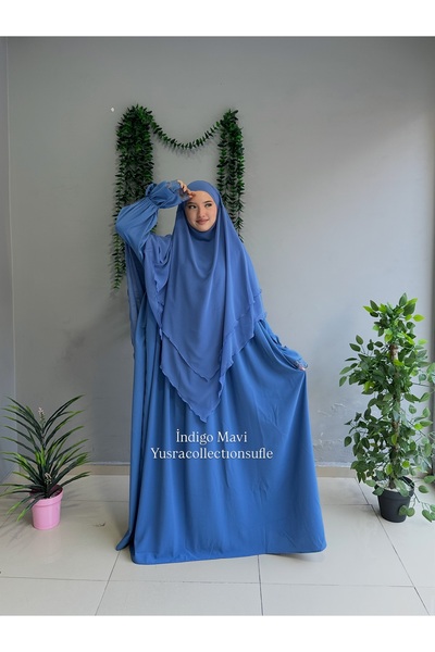 Yüsra Collection Erva Abaya and Long Sufle Set of 2