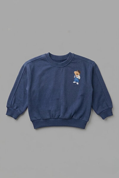 LOGO AKSESUAR Boy's Cotton Colorful Printed Oversize 3-Strand Sweatshirt