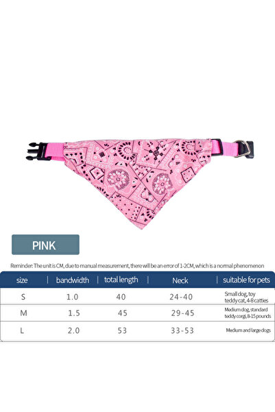 Choice S Pink scarf Pet Triangle Scarf Cat Dog Saliva Towel Printed Pets Dog ...