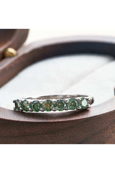 Choice 8 blue green color 0.7CT D Color VVS1 EX Round Moissanite Ring 925 Ste...