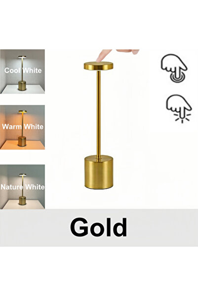 Choice1 مصباح طاولة كلاسيكي ذهبي متعدد الألوان LED قابل لإعادة الشحن عبر USB ...