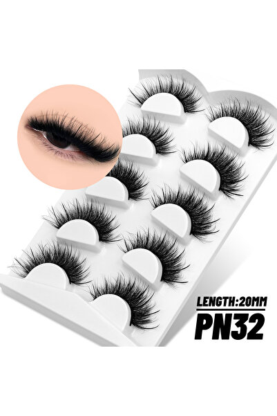 choice2 5 Pairs-PN32 Lasvirey Fluffy Eyelashes Thick Cat Eye Lashes 8D Fluffy...