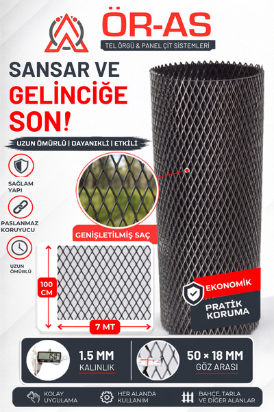 ÖR-AS TEL ÖRGÜ & PANEL ÇİT SİSTEMLERİ Genişletilmiş Saç Sık Göz Aralıklı Küme...