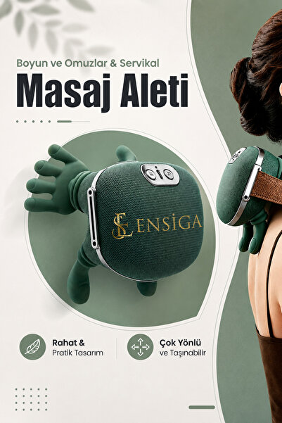 EN SİGA Isıtmalı Boyun ve Omuz Masaj Aleti 10 Parmaklı Şarjlı Derin Yoğurma M...