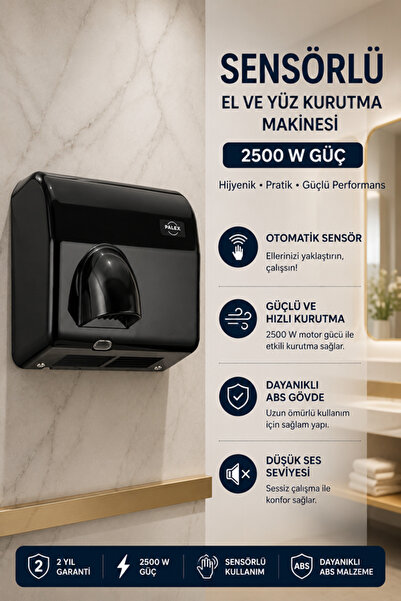 Begin Power Sensörlü El ve Yüz Kurutma Makinesi Abs Gövde 2500 W 2 Yıl Garant...