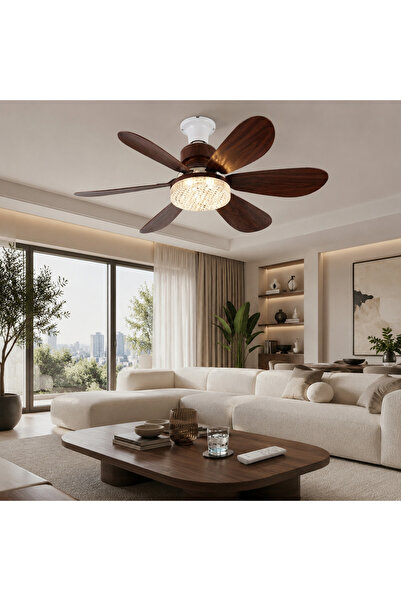 EGECEN FENY FN-F84 Zefira Crystal 52 cm Ahşap Kanatlı 30 W Kumandalı 3 Renk L...