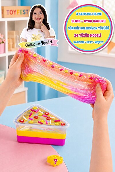 TOYFEST Jelly Cakes Lemonade Lush Squishy 3 Katmanlı Sıkmalık Sürpriz Yüzüklü...