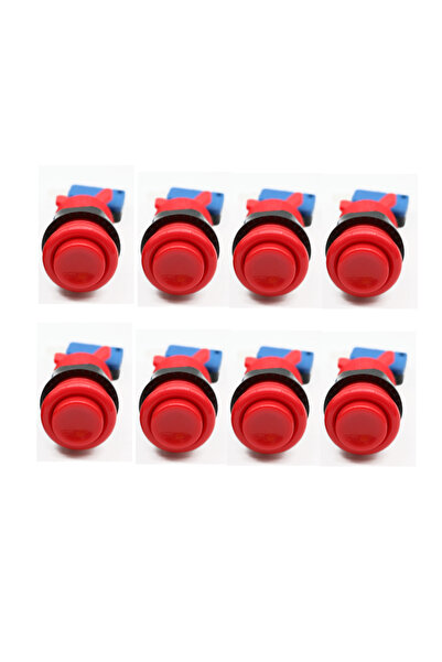 Choice Red 8Pcs Happ Style Push Button 28mm Nut For Neo Geo American Arcade G...