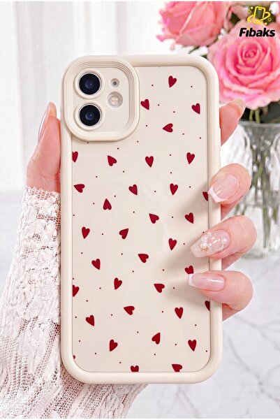 Fibaks iPhone 11 Kılıf Kamera Korumalı Silikon Renkli Kalp Tasarımlı Kamera K...