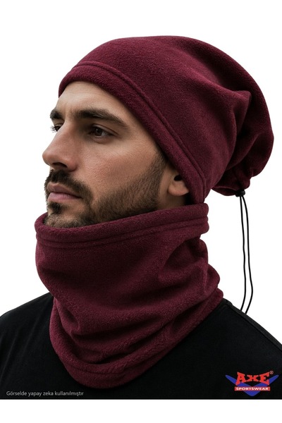 AXE SPORTSWEAR مجموعة من 2 طوق رقبة من الصوف الحراري برباط يمكن أن يصبح قبعة ...