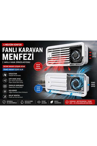 Genel Markalar 12v Çift Fanlı Kış Kapaklı Sineklikli Karavan Buzdolabı ve Akü...