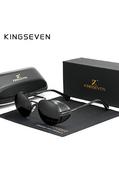 Choice نظارات شمسية KINGSEVEN سوداء ورمادية بتصميم قوطي عتيق بتصميم Steampunk...