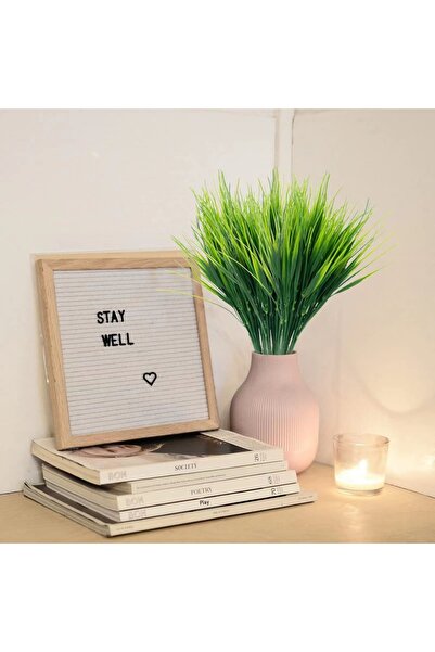 Choice green 20PCS Artificial Plastic 7-branch Grass Plant Green Grass Imitat...