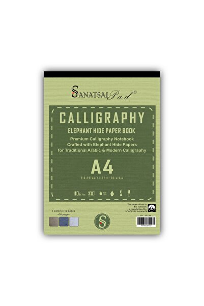 sanatsalpad Fil Kağıdından A4 Ciltli Kaligrafi - Hat Defteri 3 Renk 30 yaprak...