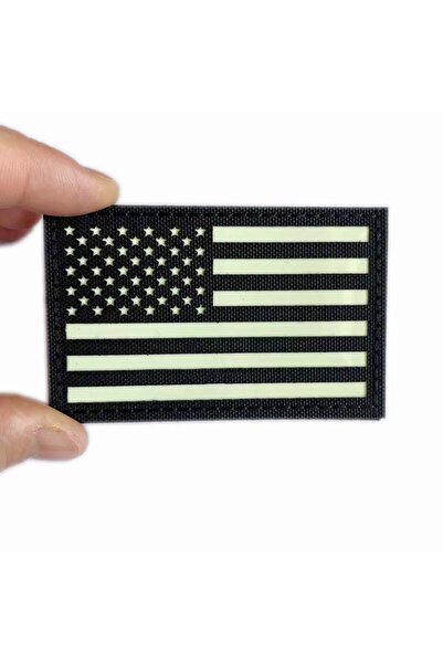 Choice14 23-Glow left 8*5CM USA Flag IR Reflection Patches with Hook Loop,Uni...