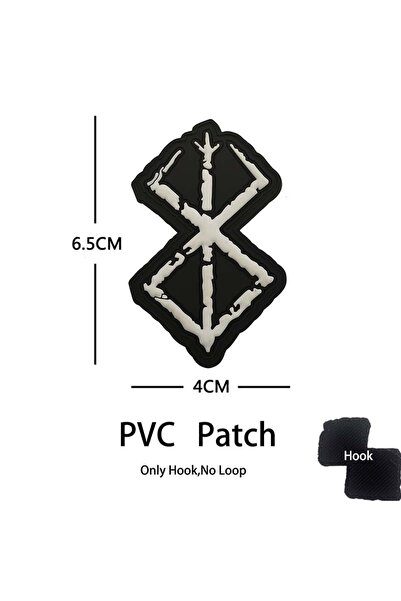 choice2 04-PVC White Viking Compass Berserker Rune Applique Embroidery Morale...