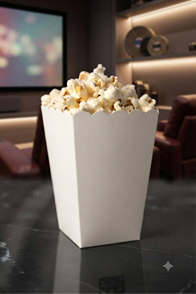 Deniz Party Store Popcorn Corn Chips Box 10 Pcs White Color