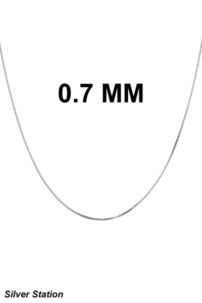 Silver Station 925 Ayar Gümüş Kolye - Zarif İnce Zincir 40-45-50-55-60 cm