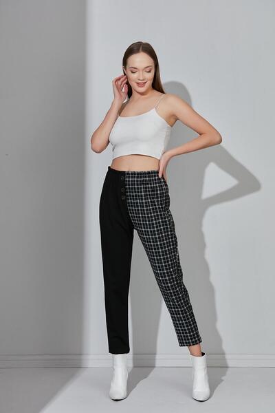 ALEXANDERGARDI Çift Renkli Beli Lastikli Kadın Pantolon b21 12800