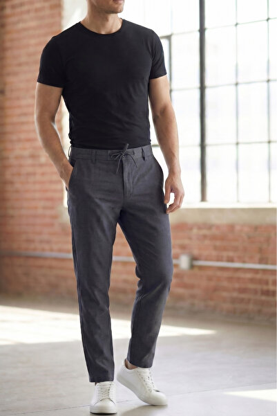 TheSeason Men's Anthracite Lycra Wrinkle-Resistant Lace-Up Comfort Fit Office...