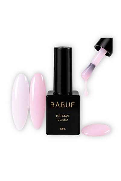 BABUF Top Coat Milky & Nude Collection TCC – Finish Lucios, Protecție UV, 15ml