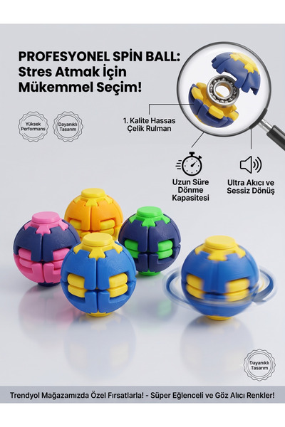 TAYZSHOP PopSpin Basınca Dönen Eğlenceli Top Oyuncağı - Dönen top Motor Becer...