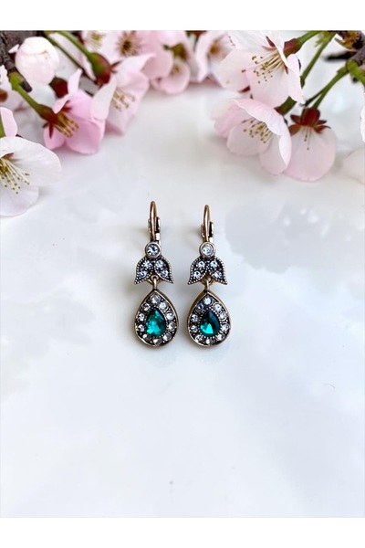 FAYRA ACCESSORIES Crystal Jewelled Small Water Drop Dangle Earrings