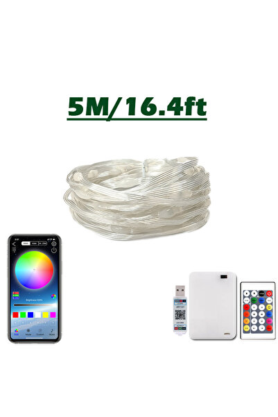 Choice 5m Bluetooth RGBIC LED String with Battery Operated Dreamcolor Smart F...