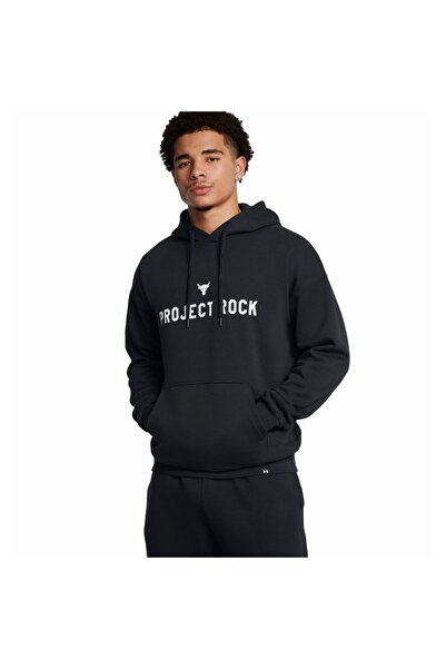 Under Armour PROJECT ROCK ICON Φλις Φούτερ με Κουκούλα 1386882-001 Μαύρο