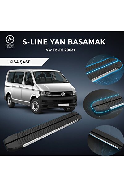 beyaztuning VW T5/T6 KISA S-Line Premium Krom Yan Basamak 2003 Sonrası