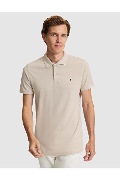 Pierre Cardin Taş Slim Fit %100 Pamuk Polo Yaka Basic Tişört 50291625-VR049