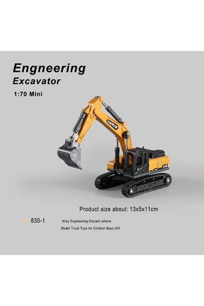 Choice7 Excavator 1:70 9 Styles Mini Yellow Alloy Forklift Driller Road Rolle...
