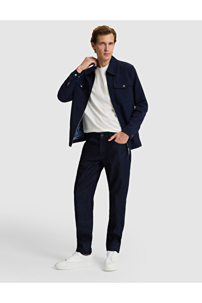 Pierre Cardin Dark Navy Blue Straight Fit Jean Trousers 50308876-Vr100