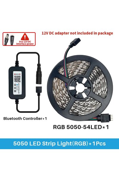 Choice 12V(DC) RGB-5050 12V Led Strip Lights RGB 5050 5M 54 LEDS Bluetooth AP...