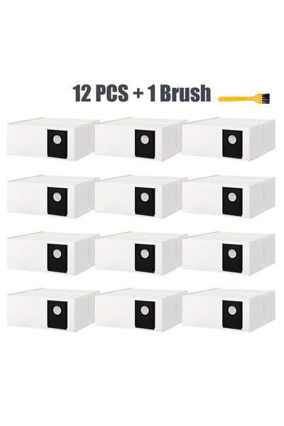 Choice 12 Pcs Bag 1 Brush Dust Bags for Eureka J15 Pro Ultra Robot Vacuum Cle...