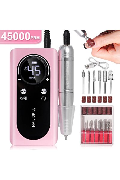 choice2 Pink Professional 45000RPM Electric Portable Nail Drill Machine Recha...