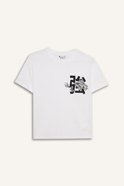 DeFacto 100% Cotton Printed T-Shirt for Boys G7468A826Sm